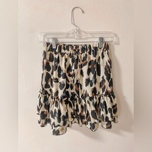 Leopard Print Short Skirt in Size Small